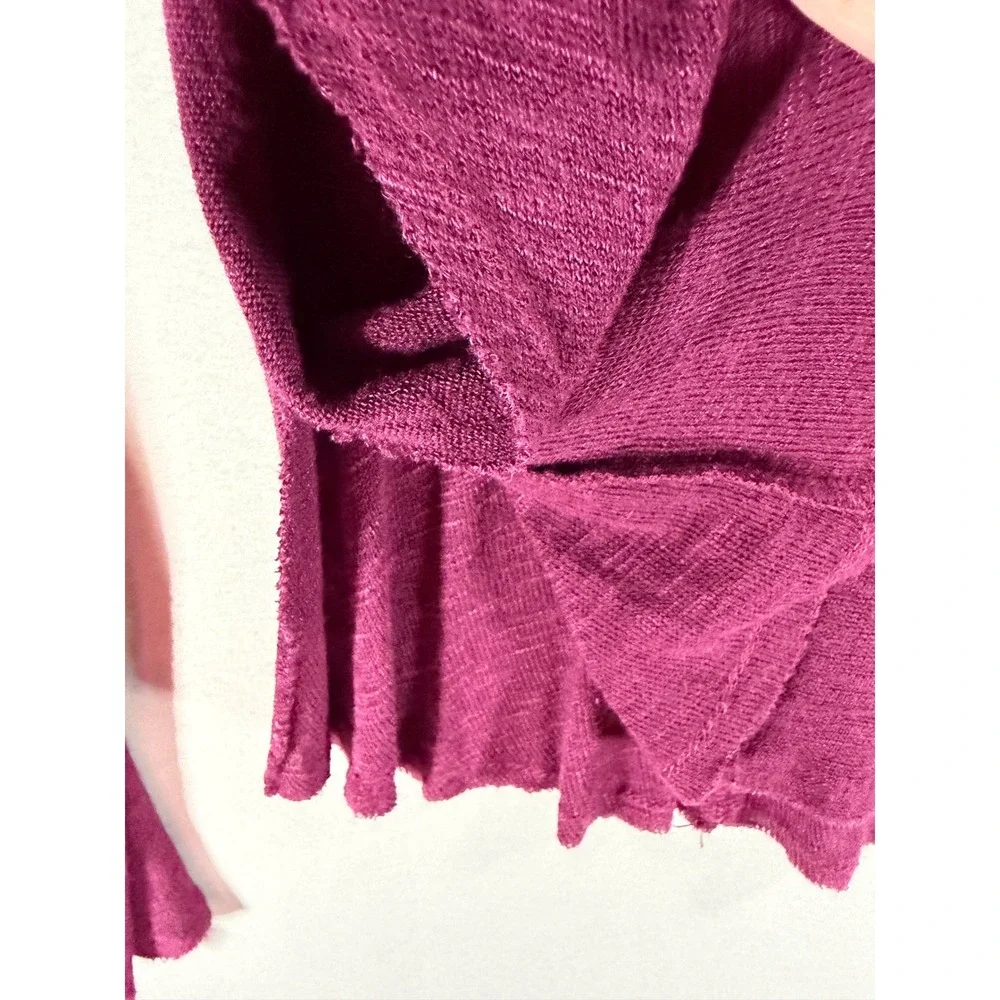 Intimately Free People Berry Purple Babydoll Long Sleeve Top Thumbholes Medium